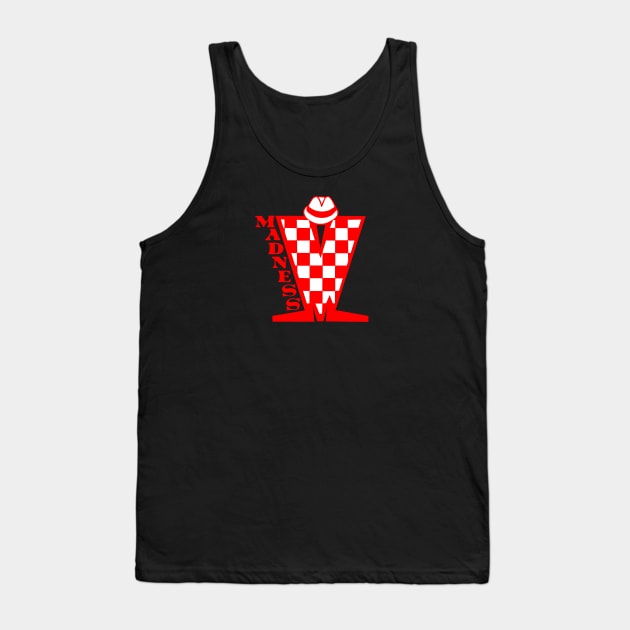 Madness HD Checkerboard Red & White Tank Top by Skate Merch